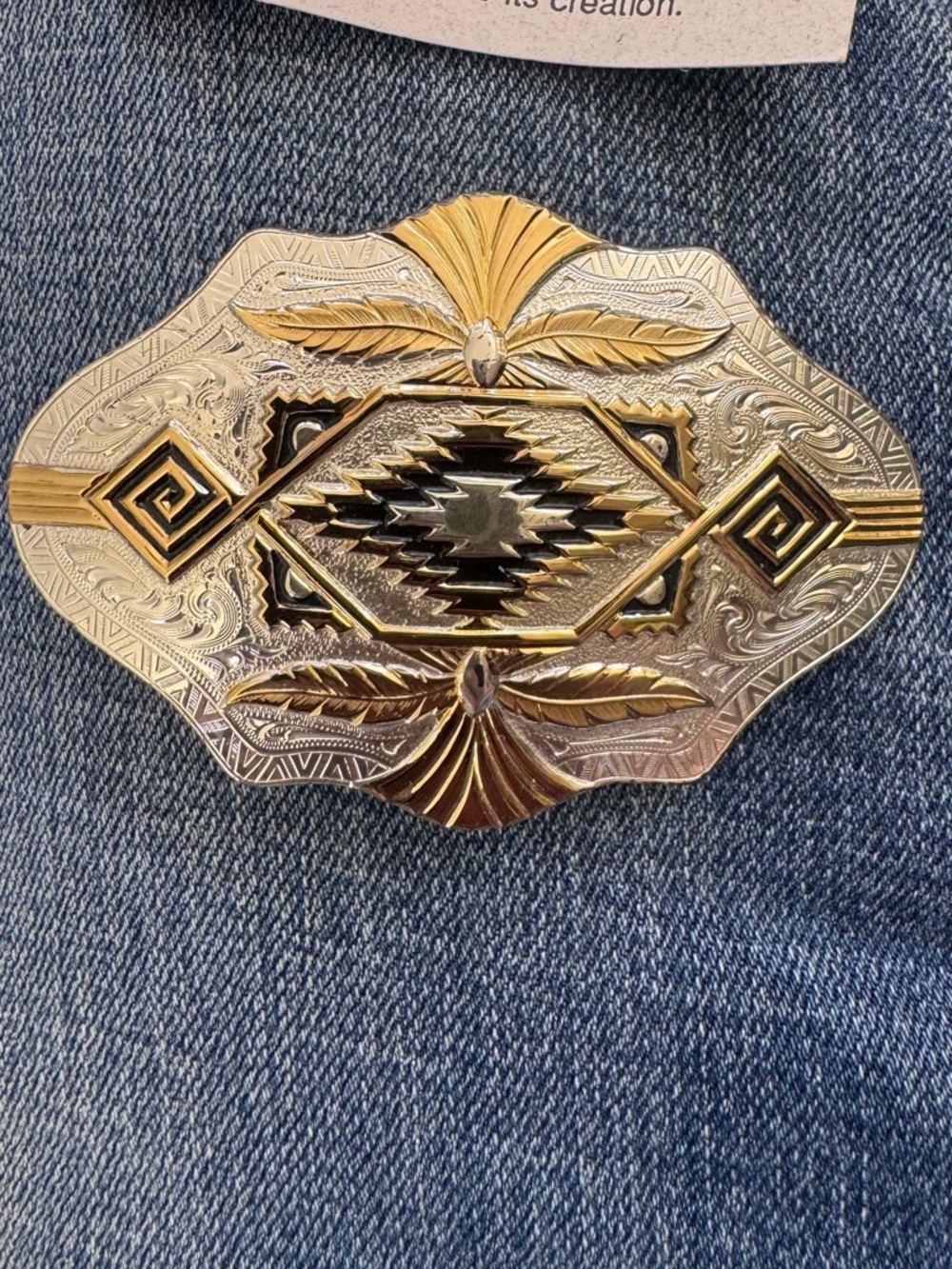 Montana Silversmiths Southwestern Silver Plate Belt Buckle NIB Native American